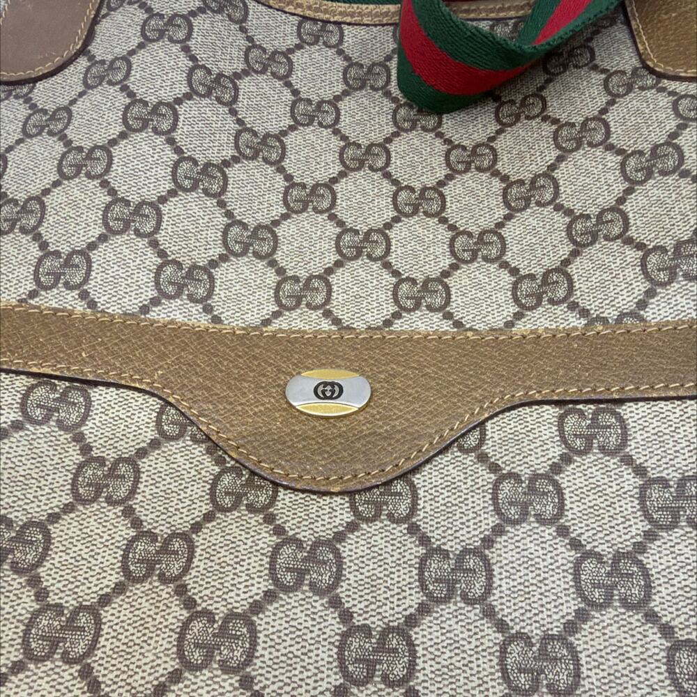 Gucci Vintage Tote Bag Beige GG Supreme Canvas - Picture 3 of 6